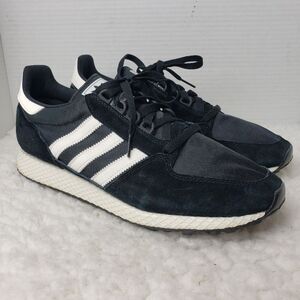 adidas Forest Grove Mens Sneaker Size 11 Black Suede Shoes